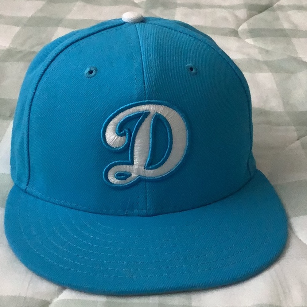 LA Dodgers Official New Era Turquoise 59FIFTY Fitted Baseball Cap-6 7/8"